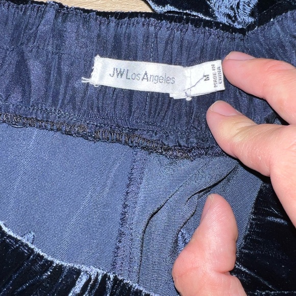 Johnny Was Renee Velvet Palazzo Pants Womens Blue Embroidered Western medium - Picture 7 of 8